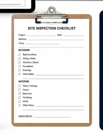 Contractor Business Forms Pack — Site Inspection Checklist